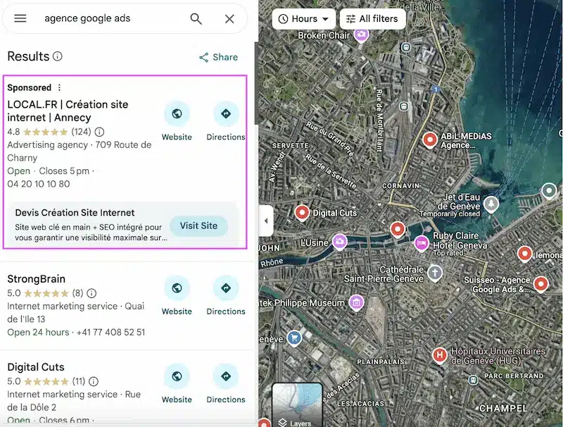 référencement local - google map